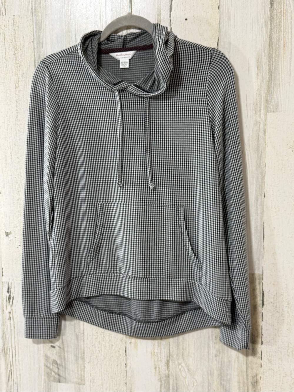 Weatherproof Vintage XS Checkered Striped Grey & White Shirt